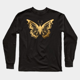 Gold Butterfly Long Sleeve T-Shirt